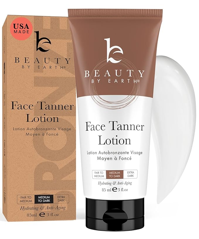 Face Tanner - USA Made with Natural & Organic Ingredients, Face Self Tanning Lotion, Non Toxic Self Tanner for Face, Gradual Tanning Lotion, Sunless Tanning Lotion for Fake Tan for Women & Men