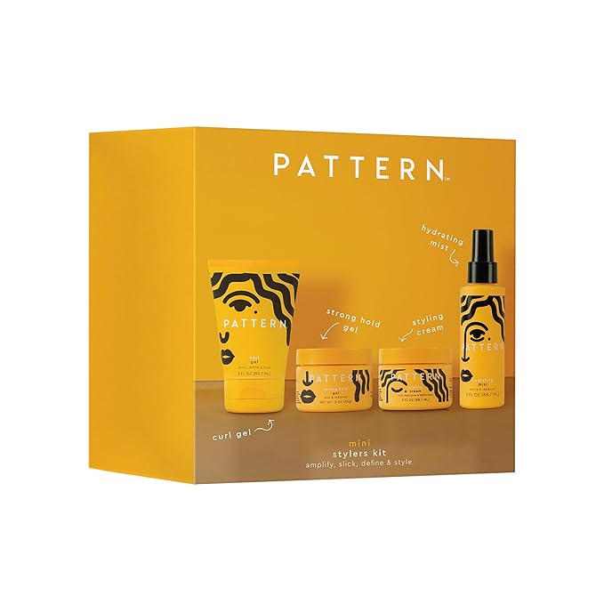 PATTERN Beauty Mini Stylers Kit for Curly, Coily & Tight Textured Hair - Includes Hydrating Mist, Curl Gel, Styling Cream & Strong Hold Gel