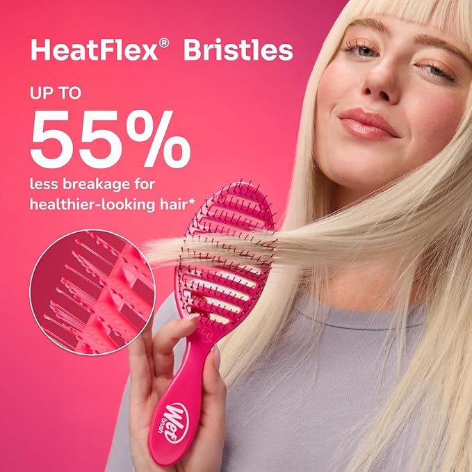 Wet Brush Speed Dry Hair Brush - Stripes (Color Wash) - Vented Design and Ultra Soft HeatFlex Bristles Are Blow Dry Safe With Ergonomic Handle Manages Tangle and Uncontrollable Hair - Pain-Free