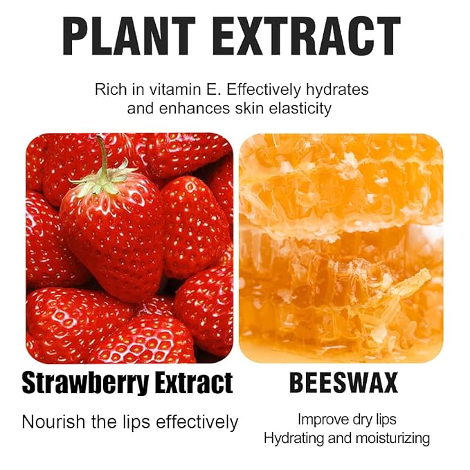2PCS Strawberry & Honey Lip Balm,