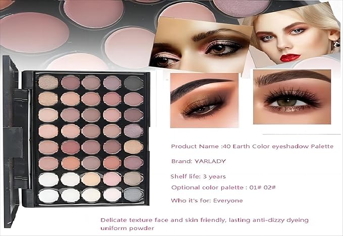 40 color Highly Pigmented Eye Makeup Palette, Matte