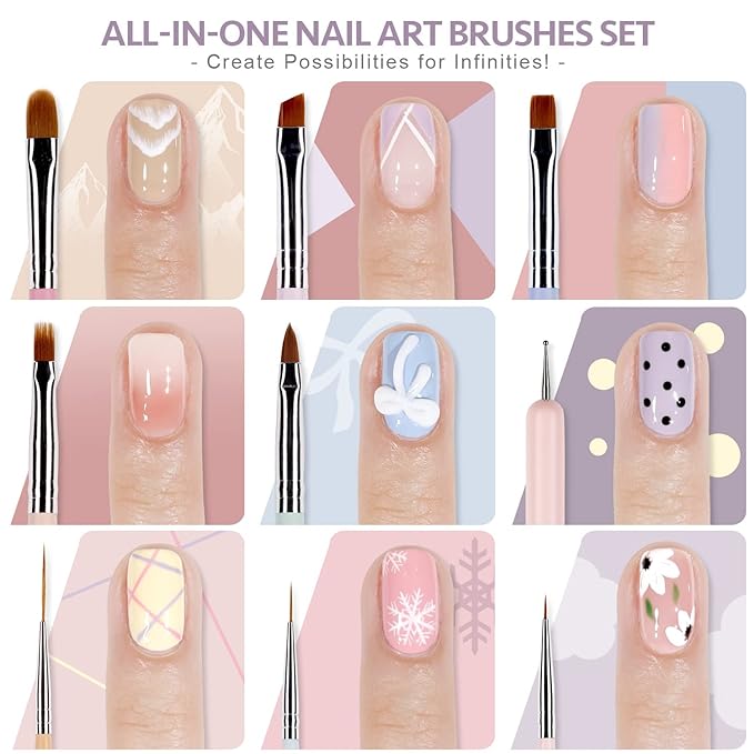 Gaoy 8 pcs nail brushes