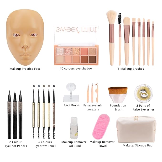 3D Makeup Practice Face Board,Reusable Silicone