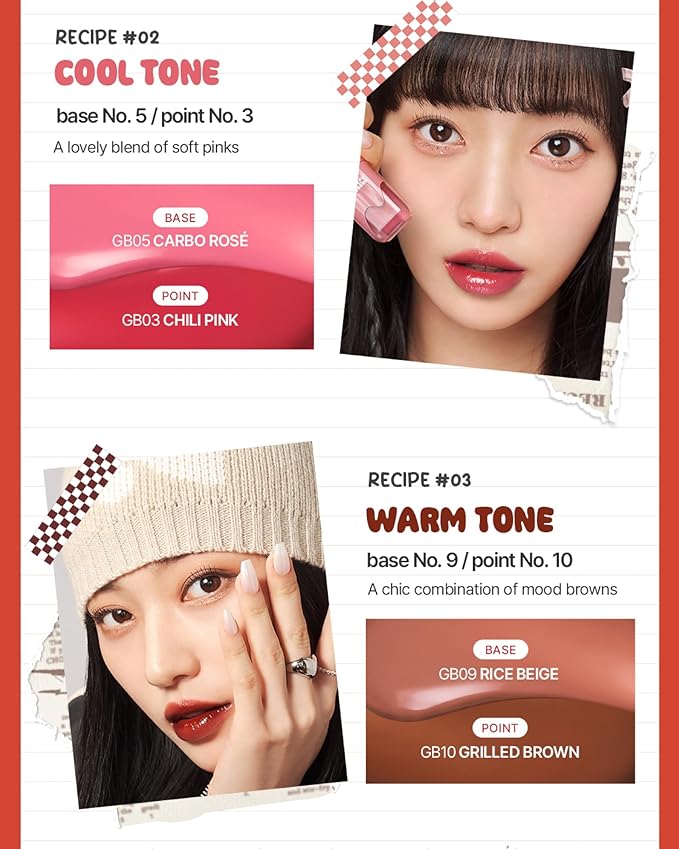 Glow Bokki Glossy Lip Tint, Korean Beauty (GB09 Rice Beige, 4.1 grams)
