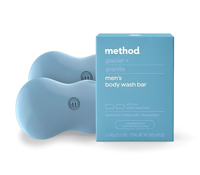 Method Bar Soap, Glacier + Granite, Plastic Free, 2 bars, 5oz each