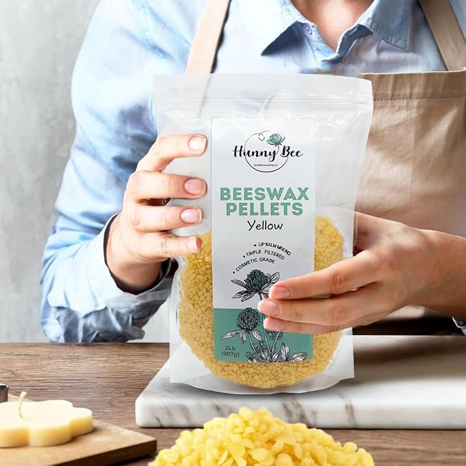 HUNNYBEE Beeswax Pellets 3LB, 100% Pure lbs)
