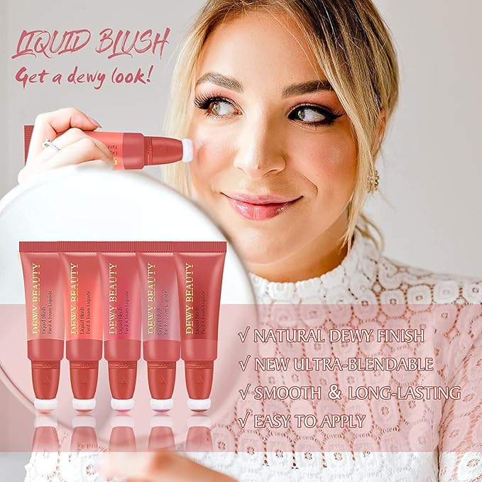 Liquid Blush Makeup Stick, Air Cushion Blush Beauty Effect (104Cherry)