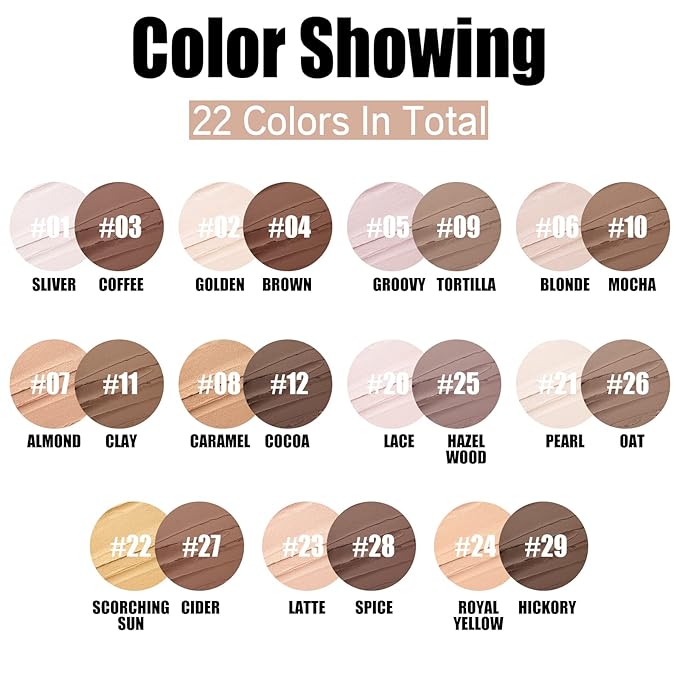 FOCALLURE 2 Pcs Contour Foundation Stick, Highlighter & Trimming Stick,Universal