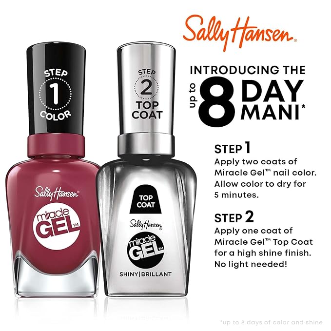 Sally Hansen Miracle Gel Nail Polish, Shade Flash-ionista #649 (Pack of 2)