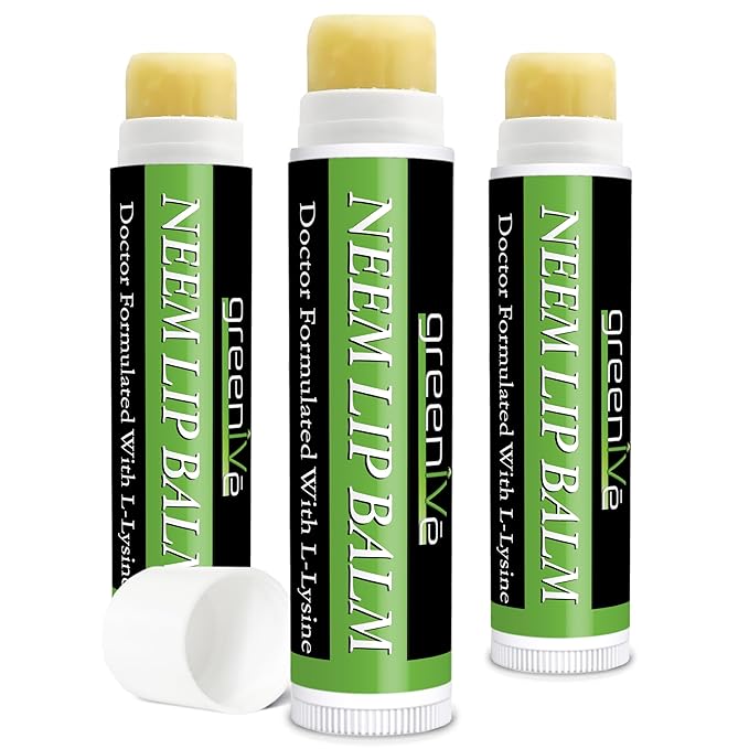 GreenIVe Neem Lip Balm, Vegan Lip L-Lysine,