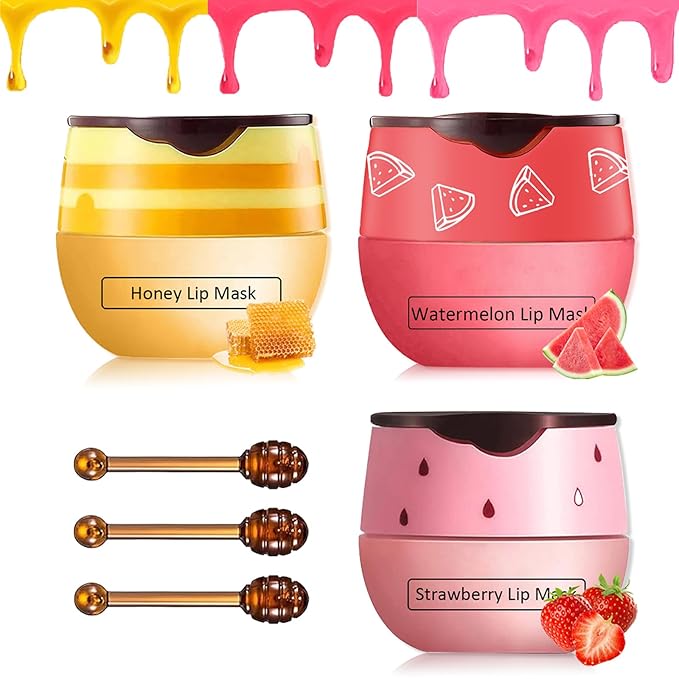 3 Pcs Bee Lip Balm Honey Lines