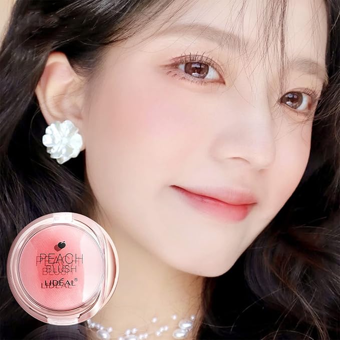 Peach Matte Face Powder Blush Palette, Shimmer Face