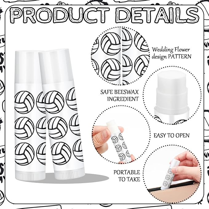 24 Pcs Volleyball Lip Balm Volleyball Supplies