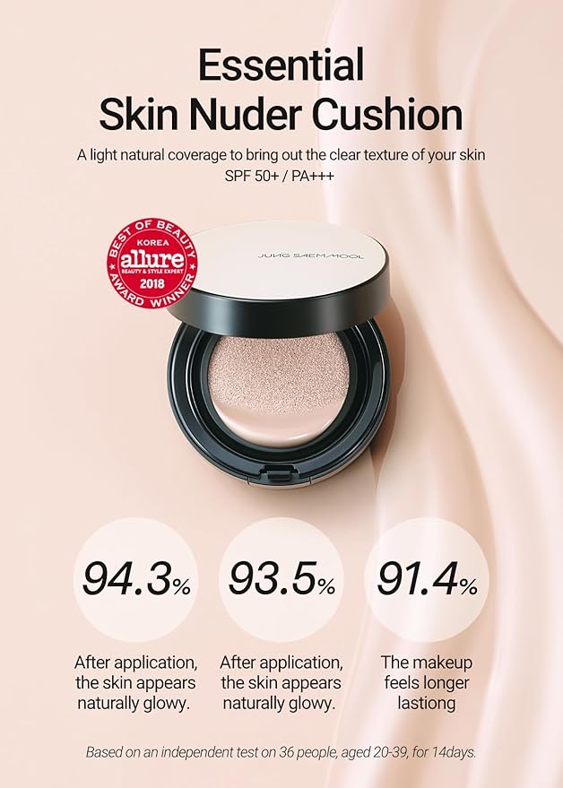 [JUNGSAEMMOOL OFFICIAL] Essential Skin Nuder Cushion (N Light) Cream Foundation