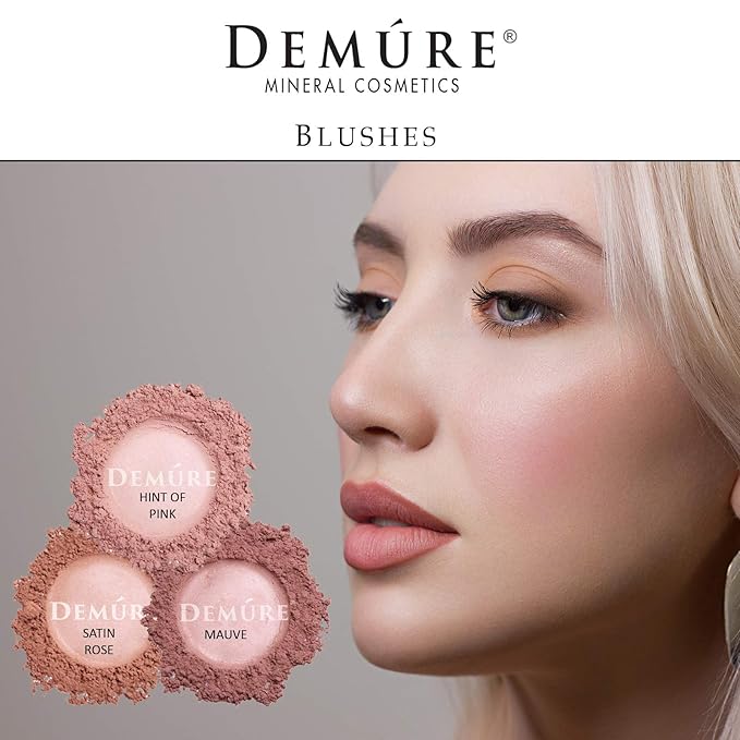 Demure Mineral Blush Makeup (Hint of Pink), Loose By Demure