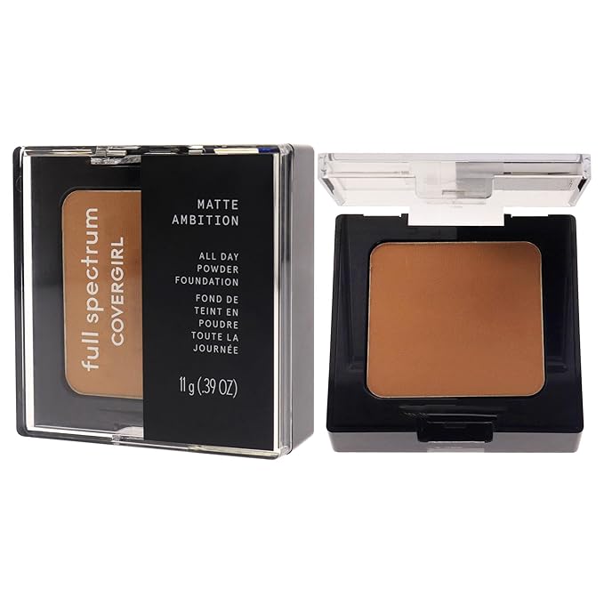 COVERGIRL Matte Ambition, All Day Powder Foundation, Medium-tan 0.38 Ounce
