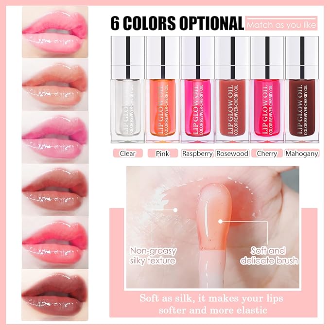 2PCS Lip Oil Set, Hydrating Lip