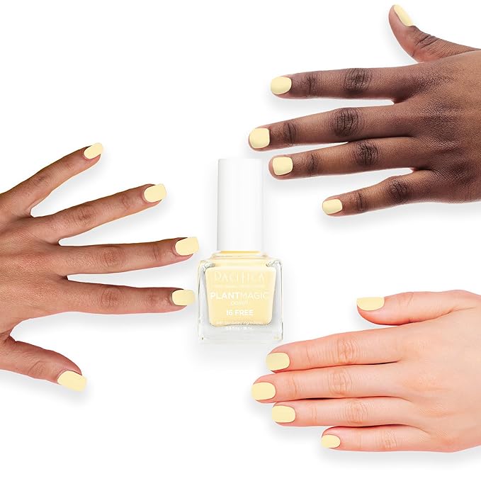 Pacifica Natural Nail Polish– Plant Magic Yellow Nail Polish - Plant Based, Non-Toxic & Clinically Tested - Lasting Colors, Glossy, Chip-Resistant, Clean Beauty, Dermatologist Approved, Happy Yellow