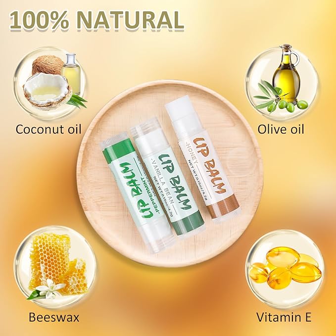 24 Pack Lip Balm Bulk, Vanilla