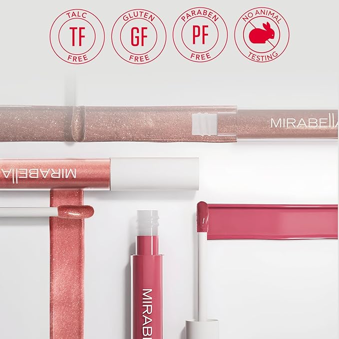 Mirabella Luxe Advanced Formula Matte Lip Gloss, Richly Pigmented Long-Wear and Full-Coverage Liquid Lipstick, Matte Lipstick for Women Stays Put and Won't Dry or Crack Lips, Bombshell