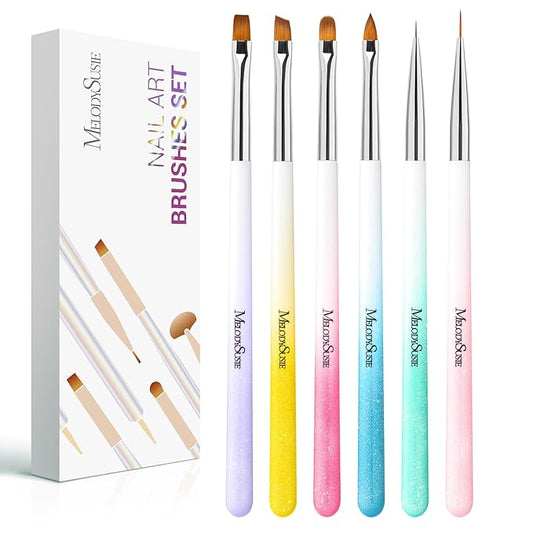 MelodySusie Nail Art Brushes Set,6pcs
