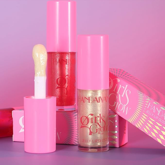 Beauty Glazed Big Brush Head Lip Oil, Ultra-Hydrating & Nourishing, Smooth Glossy Finish Lip Glow Oil, Shiny and Vegan Tinted Lip Gloss, Non-Sticky Formula (1, 02# Shiny)