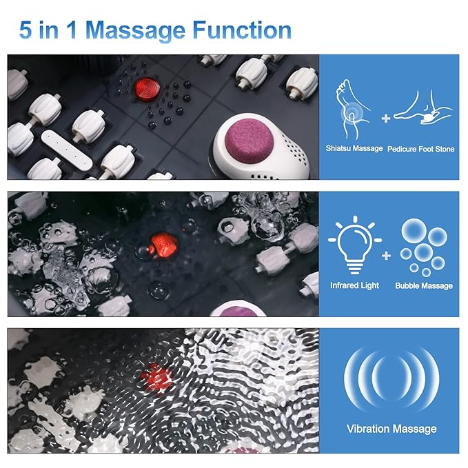Foot spa bath massager with