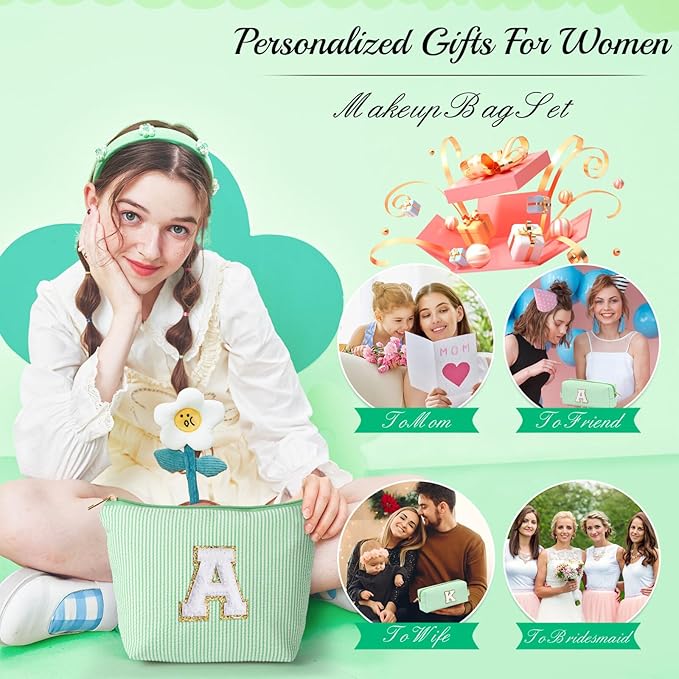 Yoolife initial makeup bag for