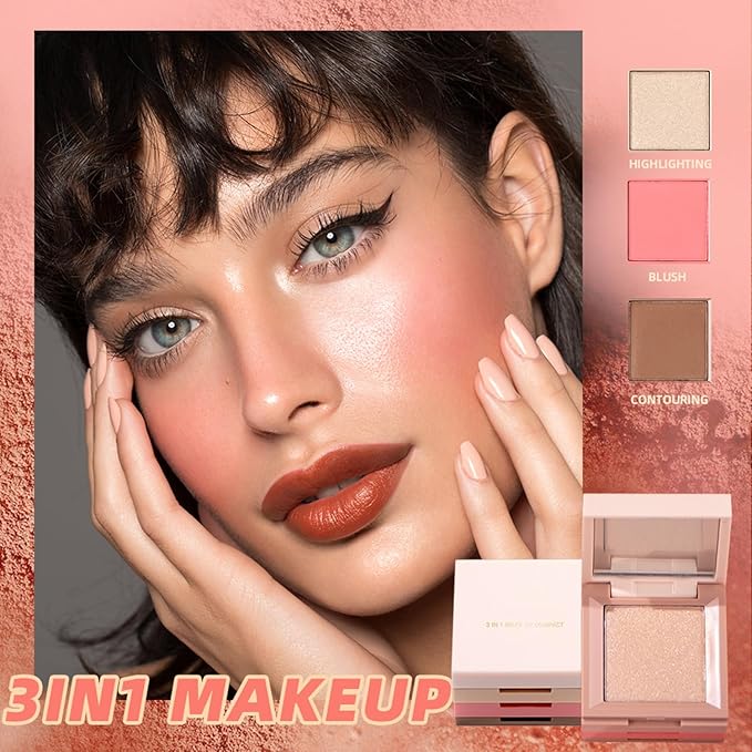 3 in 1 Contour Highlighter Blush Makeup Palette