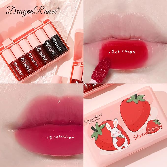 6 Colors Lip Tint Stain Set, Korean Lip