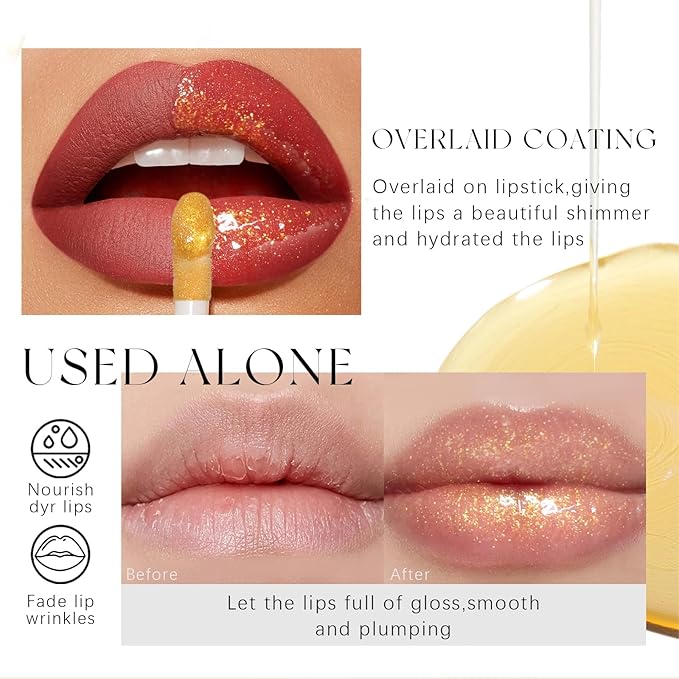 2pcs Hydrating Lip Glow Oil Set Plumping Tinted Hydrating