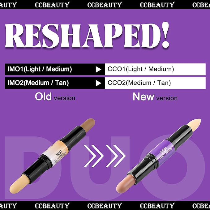 CCbeauty 2-IN-1 Contour Stick Cool Tone, Cream Dual