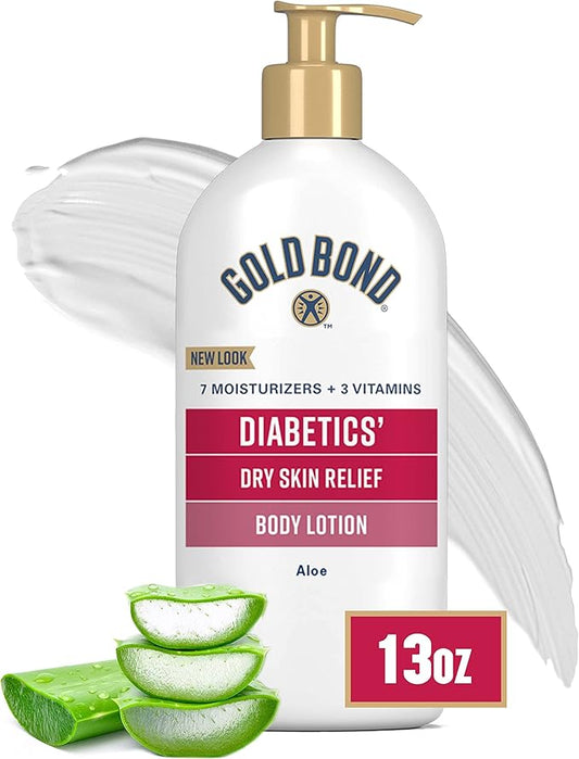 Gold Bond Diabetics' Dry Skin Relief Body Lotion, 13 oz., with Aloe to Moisturize & Soothe