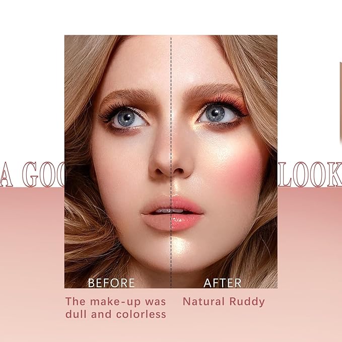 Blush Stick for Cheeks Makeup,Waterproof Cream Blush Face