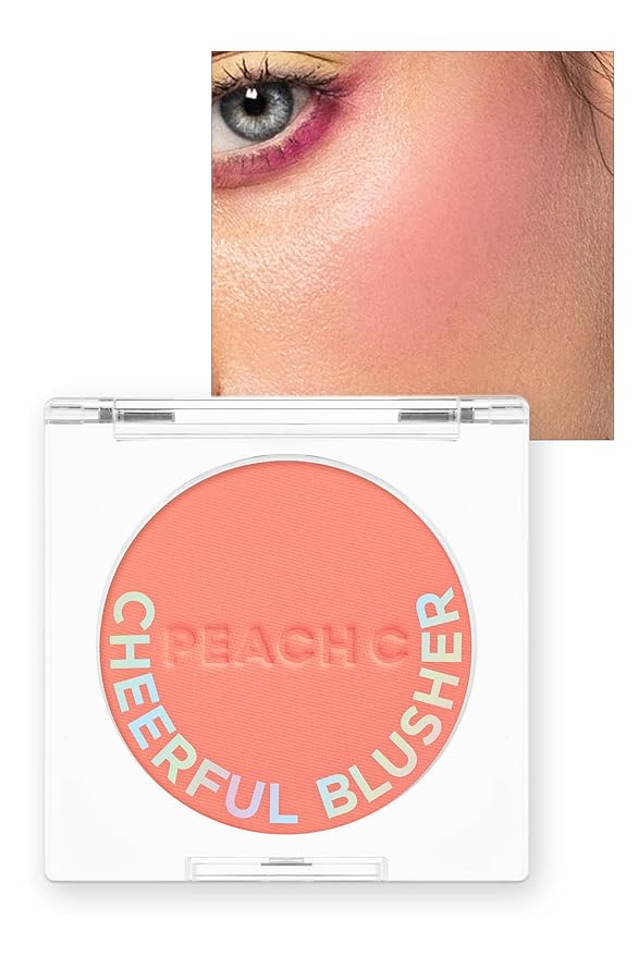Cheerful Blusher | Peach Blush for Cheeks Powder (02 Peachful) 14 Oz