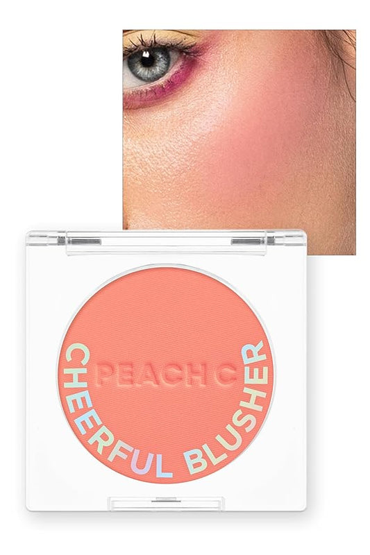 Cheerful Blusher | Peach Blush for Cheeks Powder (02 Peachful) 14 Oz
