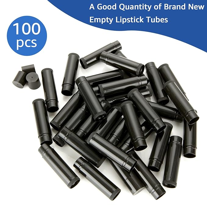 100 Pack Lip Balm Tubes, 5ml Plastic