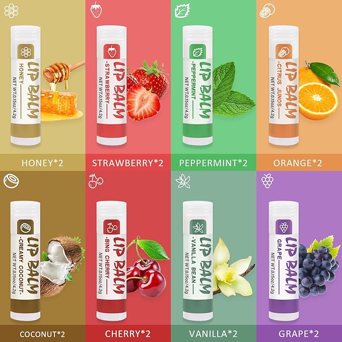 24 Pack Lip Balm, Natural Lip