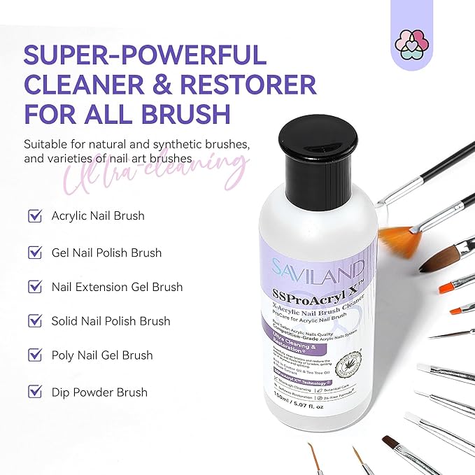 SAVILAND Acrylic Nail Brush Cleaner: