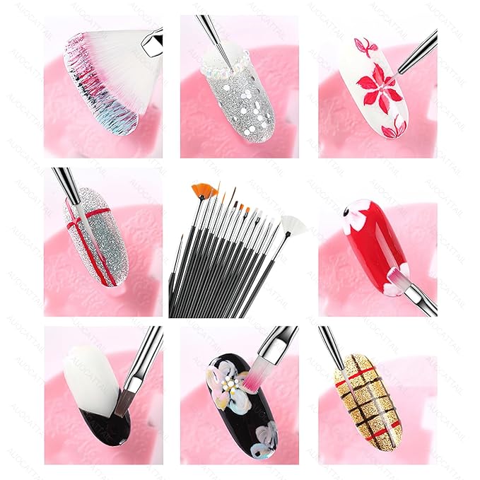 Auocattail nail art tool set