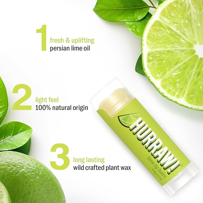 Hurraw! Lime Lip Balm, 3 Pack: Palm