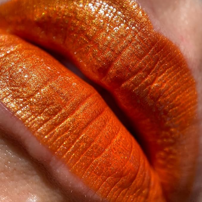 UNICORN SNOT Liquid Metal Lip Paint - Metallic Lip Gloss - Non-drying, Long-lasting Liquid Lipstick, Intense Pigment Color with Metallic Shimmer - Vegan, Cruelty-Free Makeup, Orange (Blaze)