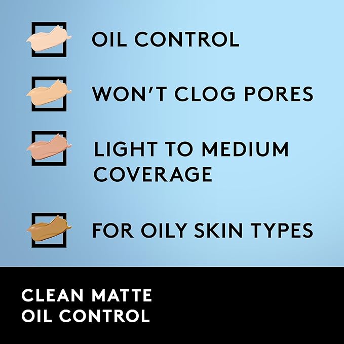 COVERGIRL, Clean Matte Liquid Foundation, Ivory 505, , may vary) 1 oz