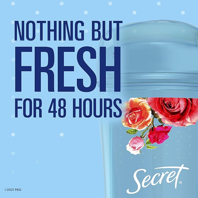 Secret Fresh Antiperspirant and Deodorant for Women, Clear Gel, Delicate Rose Scent, 2.6 oz (Pack of 4)