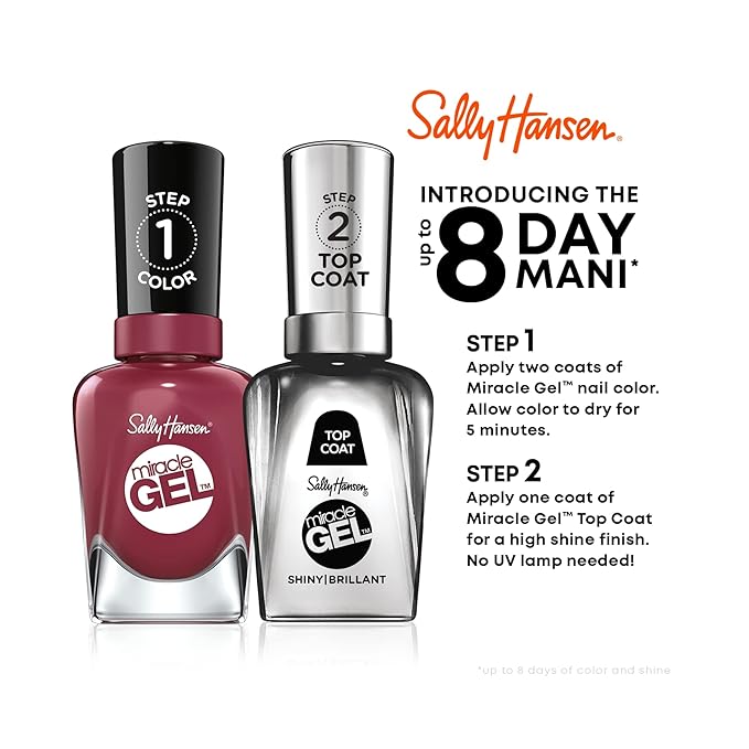 Sally Hansen Miracle Gel™, Out of this Pearl, Long Lasting, Gel-Like Formula, No UV Lamp Needed, Pink Nail Polish