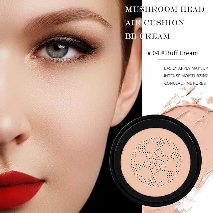Ownest Mushroom Head Air Cushion BB Cream, Concealer Primer-Buff Beige