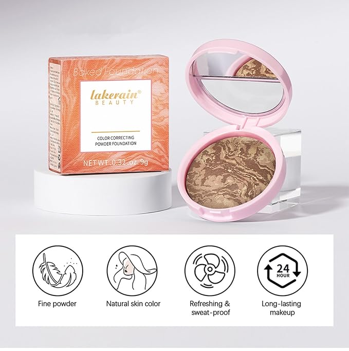 Go Ho Baked Bronzer Powder Makeup,Blush Glow Balance,Color Finish,04 Medium