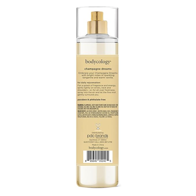 Bodycology Long-Lasting Fragrance Body Mist, Champagne Dreams, 8 fl oz