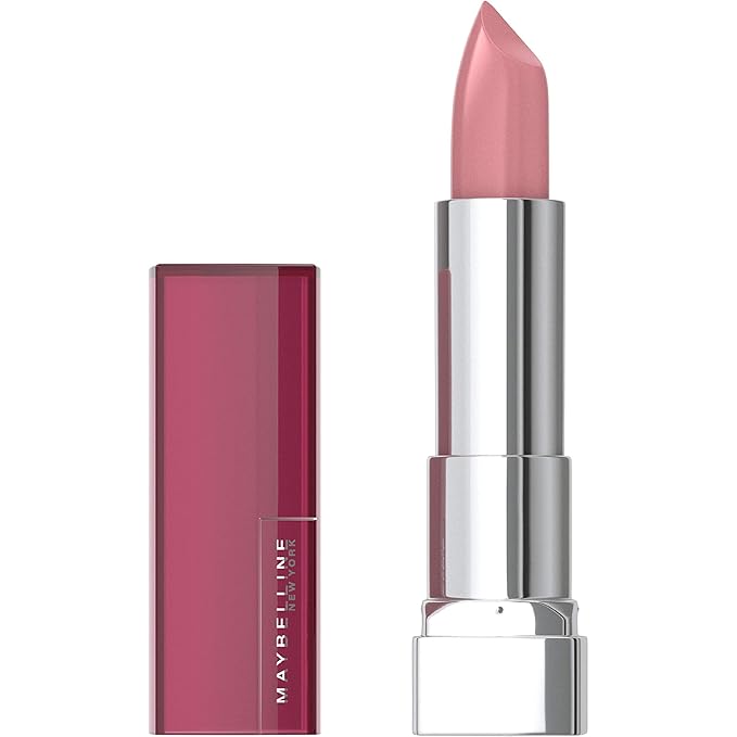 Maybelline Color Sensational Lipstick, Lip Makeup, Cream Finish, Hydrating Lipstick, Born With It, Nude Pink ,1 Count