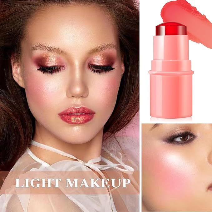 Cream Blush Stick with Brush,Waterproof Multi Cream Blush Skin G1